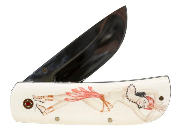 Exotic Dancer Scrimshaw Knife