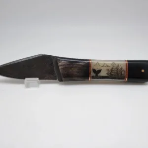 scrimshaw fishing knife with scaling blade artisan hawaii