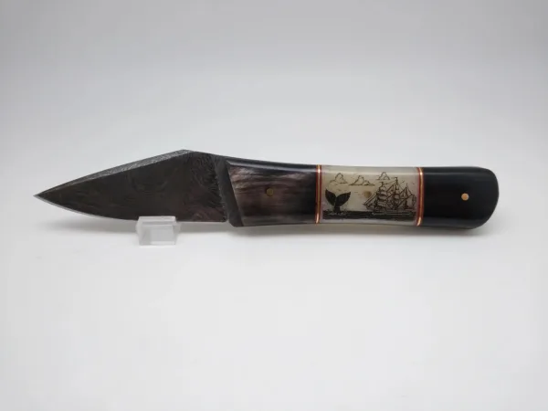 scrimshaw fishing knife with scaling blade artisan hawaii