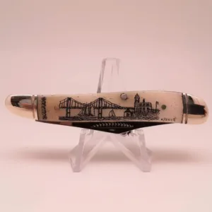 Knife - Rough Rider Double Blade Pocket Knife w/Scrimshaw