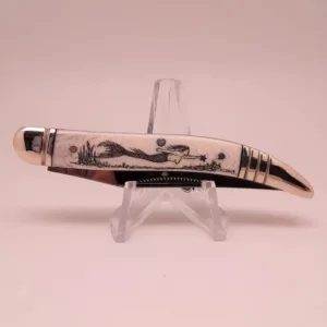 Knife - Rough Rider ’Toothpick’ Ox Bone Pocket Knife w/ Scrimshaw