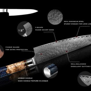 damascus kitchen knife set